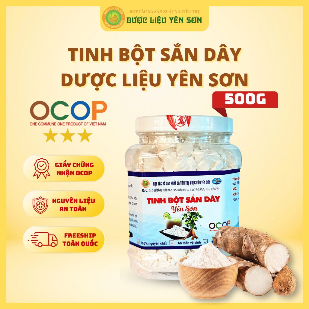  Tinh bột sắn dây sấy lạnh Dược Liệu Yên Sơn chuẩn ocop 