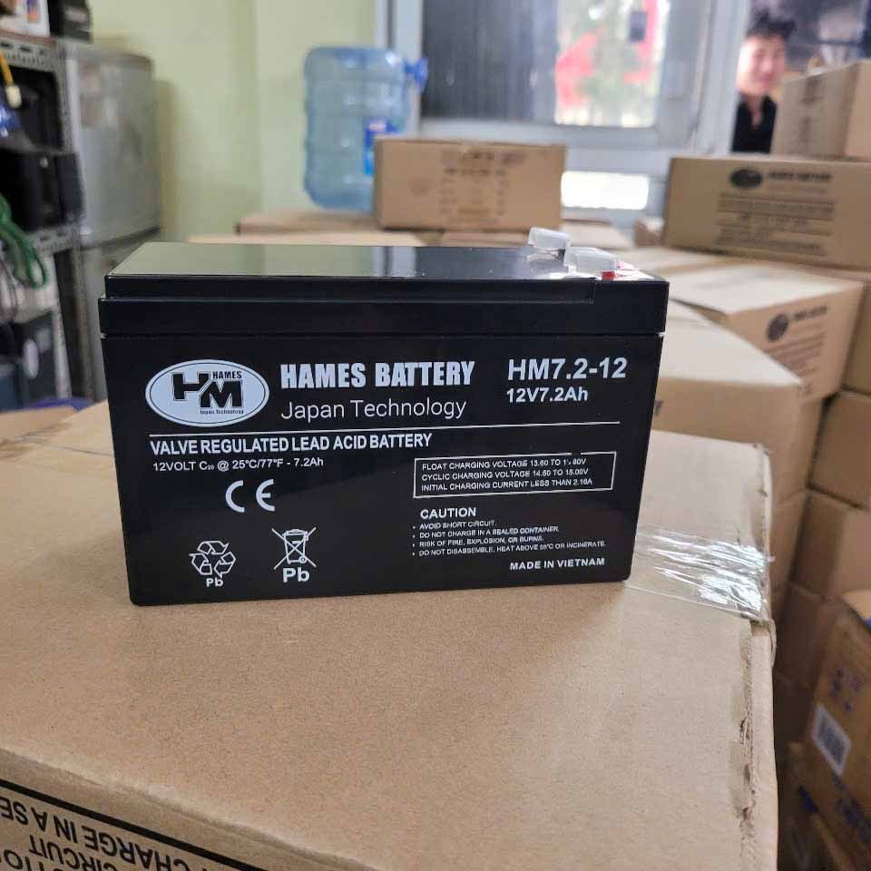 Ắc quy HAMES HM7.2-12 cho lưu điện UPS, cửa cuốn, loa kéo