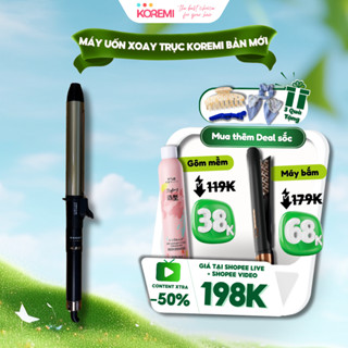 Combo Máy uốn tóc xoăn truyền thống xoay trục 360 độ, máy dập xù bấm phồng chân tóc, máy sấy tóc KOREMI (mẫu mới 2024)
