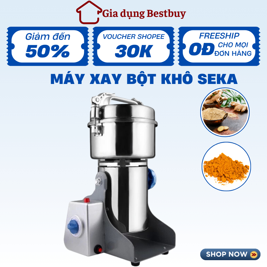 Máy xay bột khô Seka SK 200 đa năng, xay bột mịn, nghiền ngũ cốc, xay hạt khô bảo hành 12 tháng