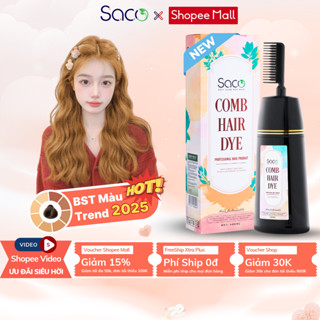 Dầu gội nhuộm tóc Saco, kết hợp thảo dược thiên nhiên, không gây khô sơ tóc, chai 200ml