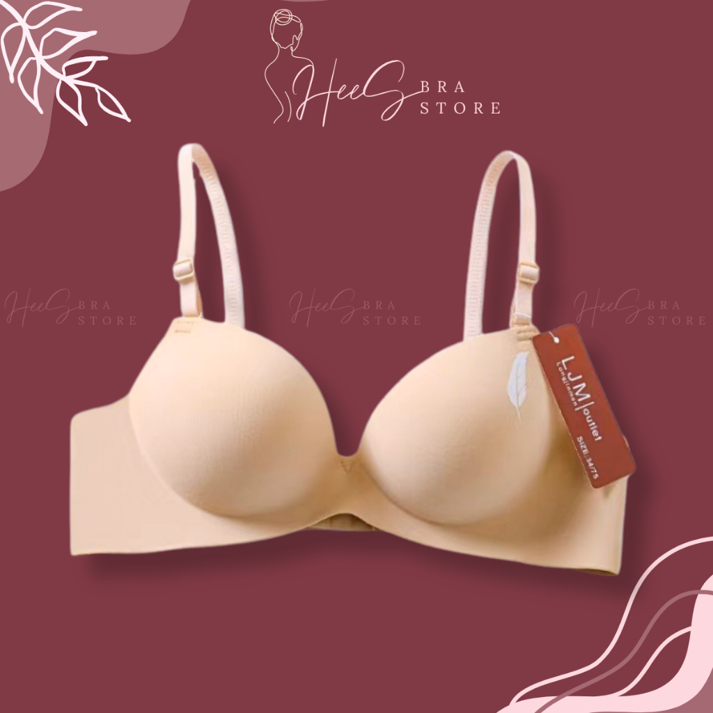 Áo ngực không gọng nâng ngực đệm dày 3cm, áo lót nữ mặc áo dài đúc su lông vũ đệm bàn tay 3Cm nâng ngực tạo khe HeeSA01