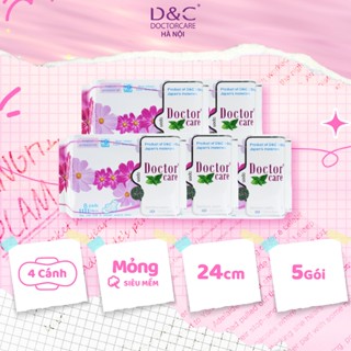 Combo 5 gói băng vệ sinh thảo dược Doctor Care ban ngày 24cm Doctor Care Hà Nội Store [LOẠI DÀY DÙNG TRONG KỲ]