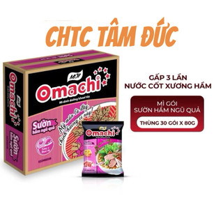 Thùng 30 gói Mì khoai tây Omachi sườn hầm ngũ quả gói 80g