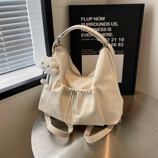  Túi xách nữ tote kiêm balo vải chống nước thời trang Hàn Quốc kèm charm mây bông túi đi học đi chơi đựng vừa A4- TXN074 