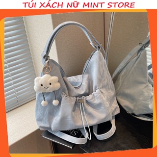 (Tặng Charm Mây) Túi Xách Đeo Vai, Đeo Balo Nữ Da Nhung Mềm Đi Chơi Du Lịch Phong Cách Hàn Quốc PK 910