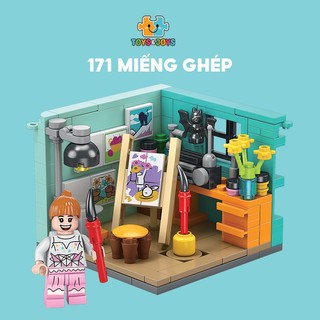 Đồ chơi lắp ráp căn phòng mini nghề nghiệp cho bé chủ đề: họa sĩ, bác sĩ,nhạc sĩ, vận động viên đua xe - Toys&Joys
