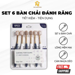 (Combo 6 Cây) Bàn Chải Đánh Răng Lông Mềm – Làm Sạch Sâu, Êm Dịu Nướu, Tay Cầm Chống Trượt