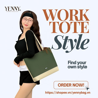 Túi TOTE Nữ Chất Vải Canvas Chống Thấm Nước YENNY BAG Có Khóa Kéo Nhiều Ngăn Đi Làm Đi Học