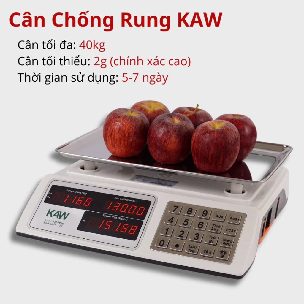 Cân Điện Tử Tính Tiền 40kg KAW, chất lượng, bảo hành chính hãng