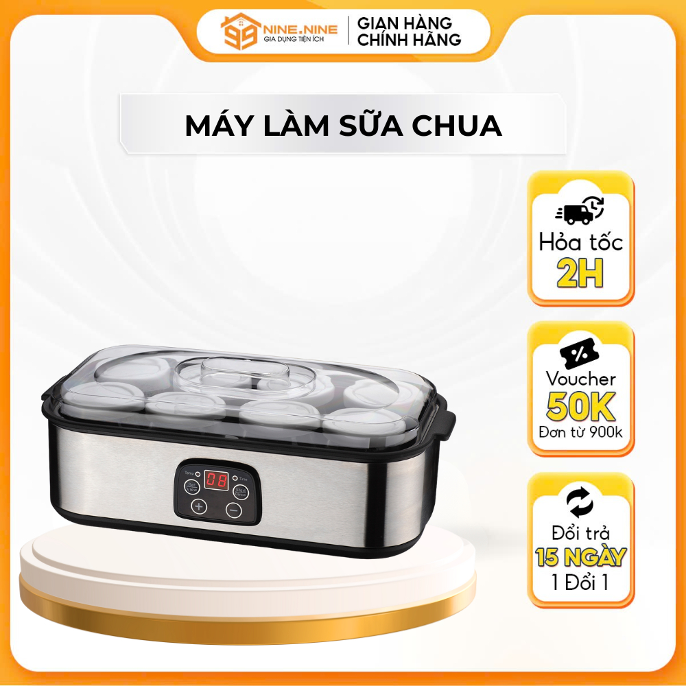 Máy Ủ Sữa Chua, Máy Làm Sữa Chua Tại Nhà Tiện Lợi Cho Gia Đình Tặng Kèm 8 Cốc, 12 cốc