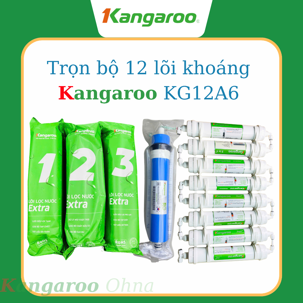 Combo 12 lõi khoáng chức năng dành cho máy lọc nước Kangaroo KG12A6