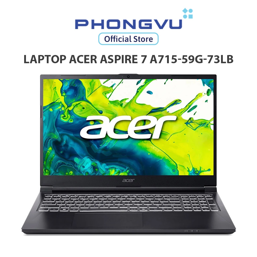 Laptop Acer Aspire 7 A715-59G-73LB (i7-12650H/ GeForce RTX™ 3050/ 16GB/ 512GB/ Windows 11) -Bảo hành