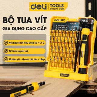 Bộ Tua Vít Sửa Chữa Đa Chức Năng Deli 30 Đầu Vít Cao Cấp Chất Liệu Siêu Bền Thiết Kế Gọn Nhẹ Tinh Tế