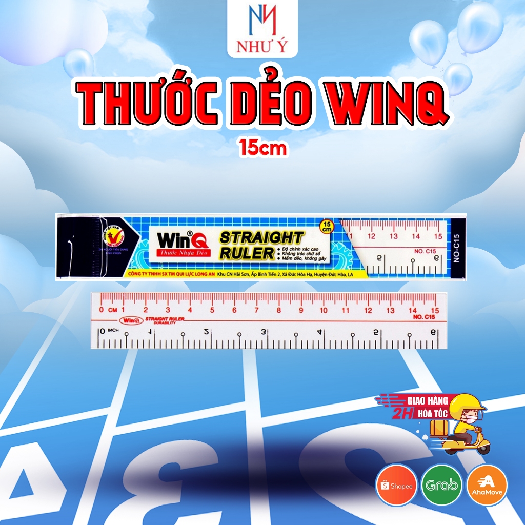 Thước 15cm, WinQ (dẻo)