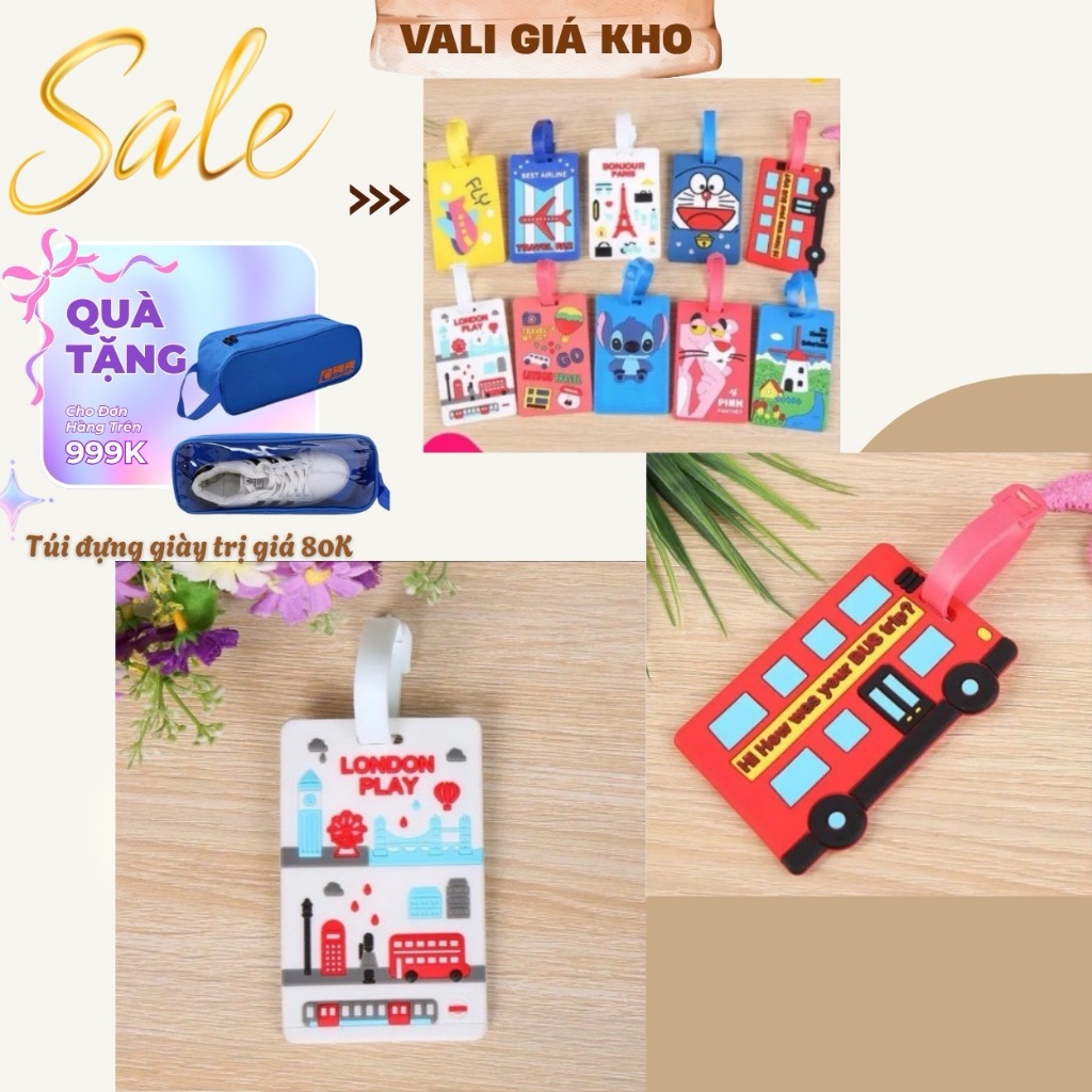 [Vali Trúc Anh] Thẻ Đeo Bảng Tên Silicon Name Tag Chống Thất Lạc Cho Balo, hành lý, thẻ tên treo bal