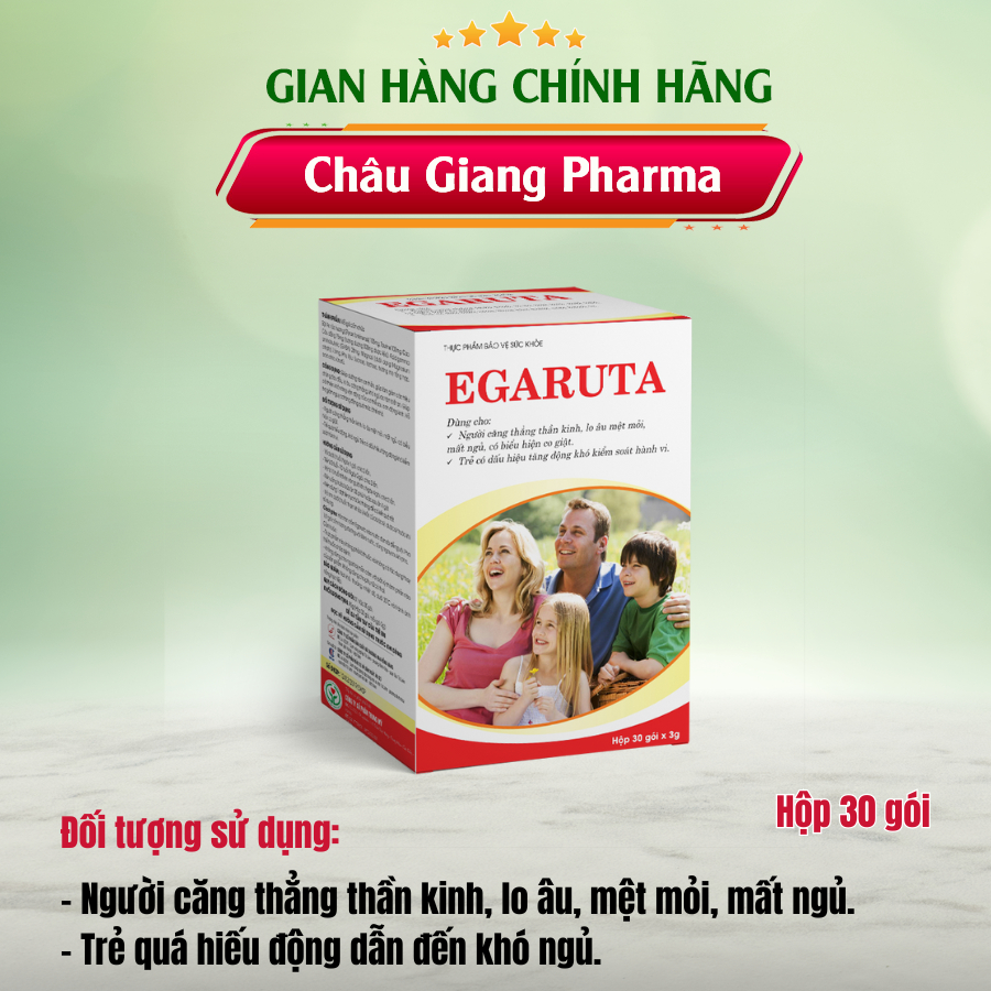Cốm Egaruta giảm căng thẳng, khó ngủ, dành cho trẻ quá hiếu động dẫn đến khó ngủ - Hộp 30 gói
