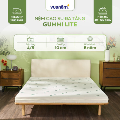 [ĐƠN 10TR TẶNG 1 BỘ CHĂN BÉ] Nệm Cao Su Foam Giảm Đau Lưng, Chữa Lành Gummi Lite 10cm