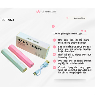 Đèn Hơ Móng Mini 1 Ngón Tích Điện - Hơ Gel, Sạc Điện USB, Dễ Sử Dụng, Phù Hợp Salon/Cá Nhân