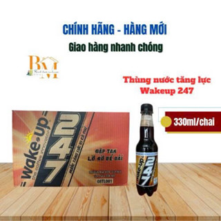 Thùng 24 Chai Nước Tăng Lực Wake Up 247 Vị Cà Phê 330ml