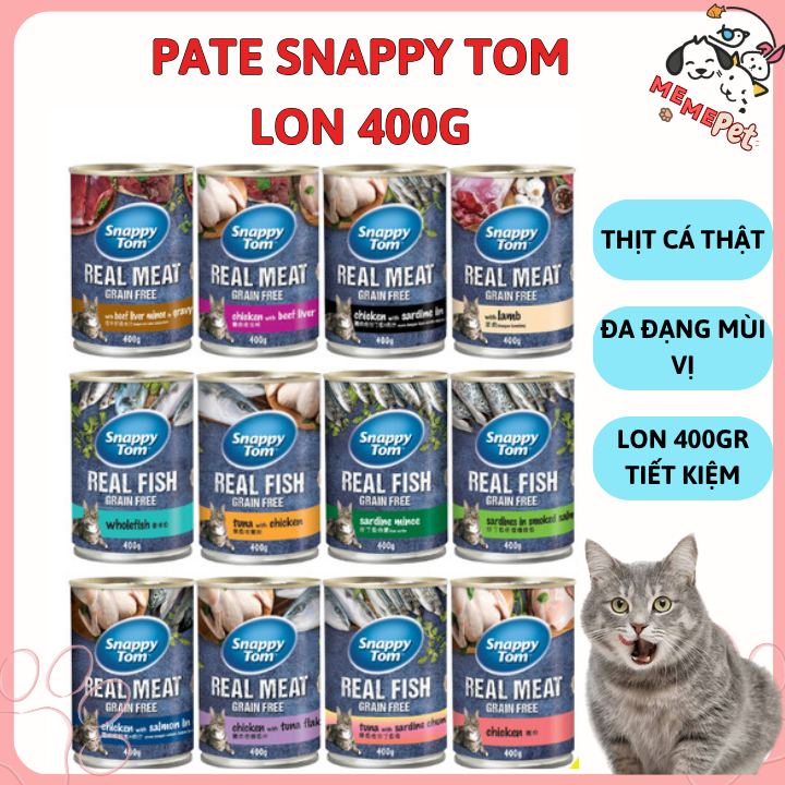 Pate Lon Snappy Tom cho mèo Pate mèo lon 400g SnappyTom