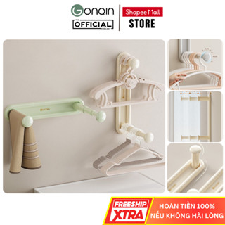  Giá Treo Móc Phơi Dán Tường GonQin Kệ Treo Đa Năng Gấp Gọn Cao Cấp Chất Liệu Nhựa ABS 