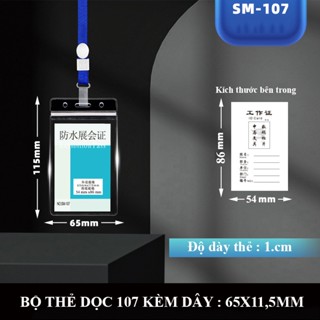  Bộ 50 thẻ dọc 107  6,5x11,5 cm  kèm dây đeo - Thẻ tên nhân viên  học sinh thẻ sự kiện bác sỹ đa dạng màu dây 