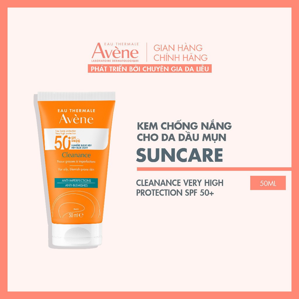   Gift - Date 02.2026  Kem chống nắng Avène CLEANANCE SPF50+ cho da dầu mụn chống tia UVA UVB & ánh sáng xanh 50ml 