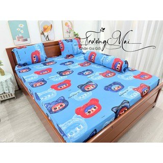 Bộ ga gối { 4 Món } Thun Lạnh Hàn Quốc ( 1 ga bọc + 2 vỏ gối nằm + 1 vỏ gối ôm )