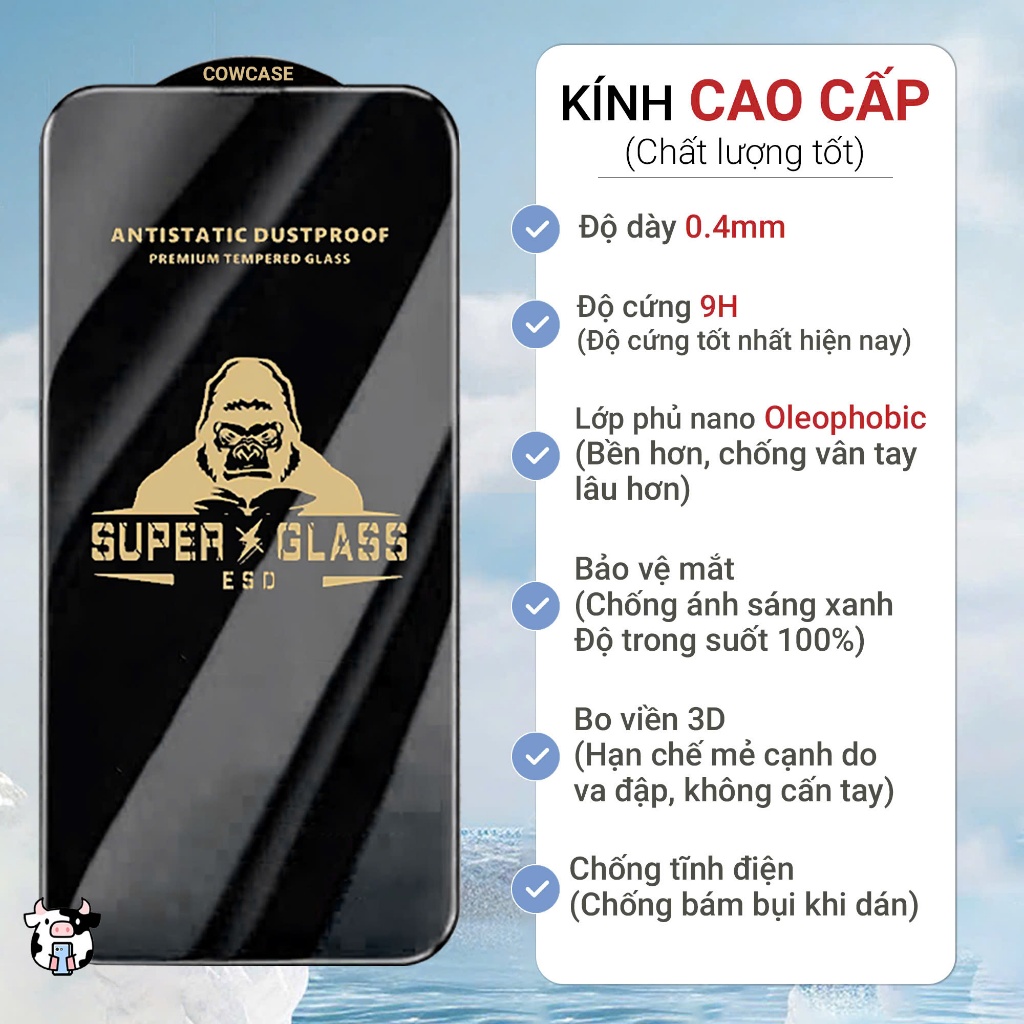 Cường lực Tecno Spark Go 1 full màn | Miếng dán kính bảo vệ màn hình cho Techno Cowcase | BigBuy360 - bigbuy360.vn