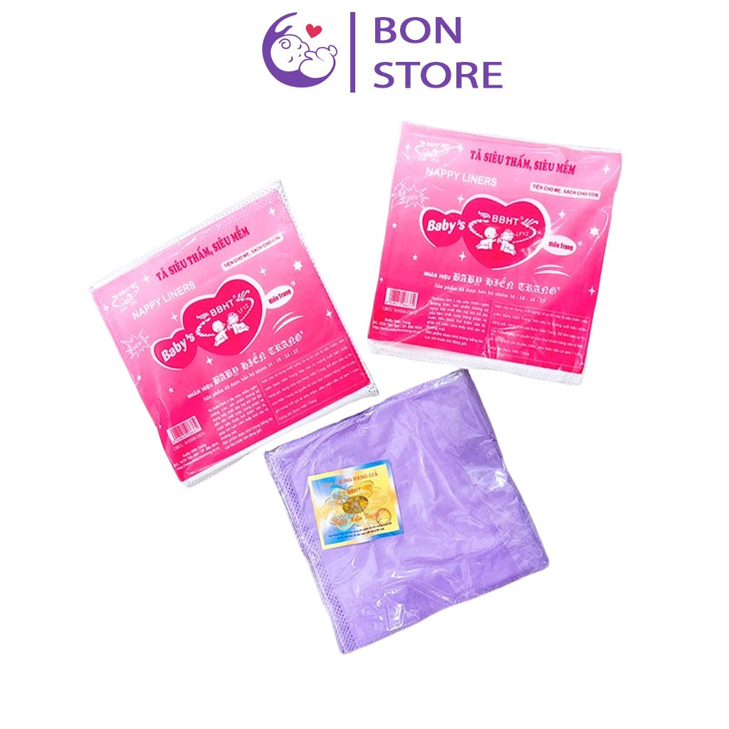  100 Miếng Lót Phân Su Tím Tấm Lót Sơ Sinh Hiền Trang Cho Bé Sơ Sinh {Túi 10 Miếng} 
