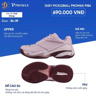   COMBO QUÀ Giày pickleball chuyên chơi pickleball nam nữ Promax PI86 - PI89 Chính Hãng Cao Cấp Đế MD 