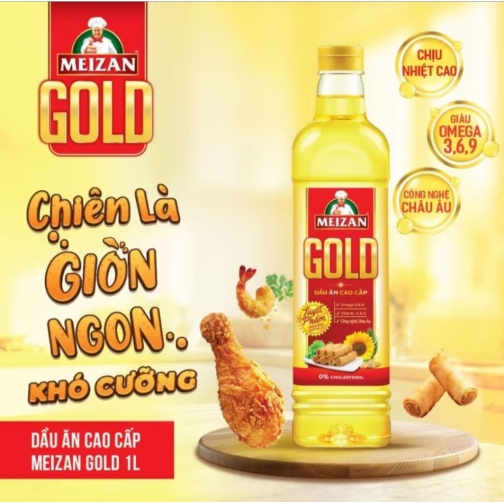 Dầu ăn Meizan Gold chai 1L