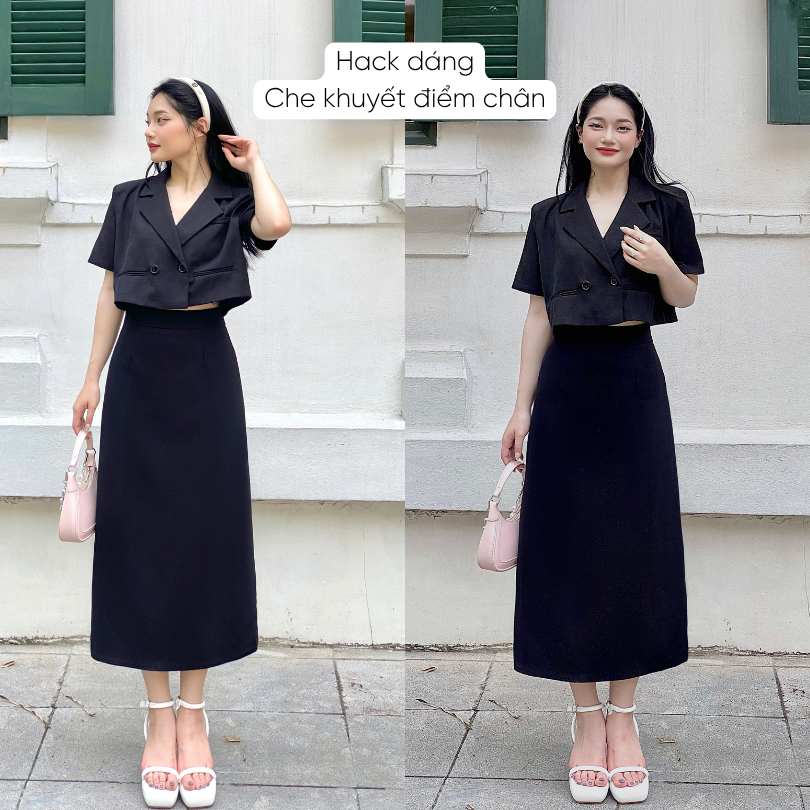 Chân váy nữ midi dáng dài chữ A Mely Fashion trẻ trung công sở cạp cao che bụng tôn dáng có xẻ sau có bigsize CV59-01 | BigBuy360 - bigbuy360.vn