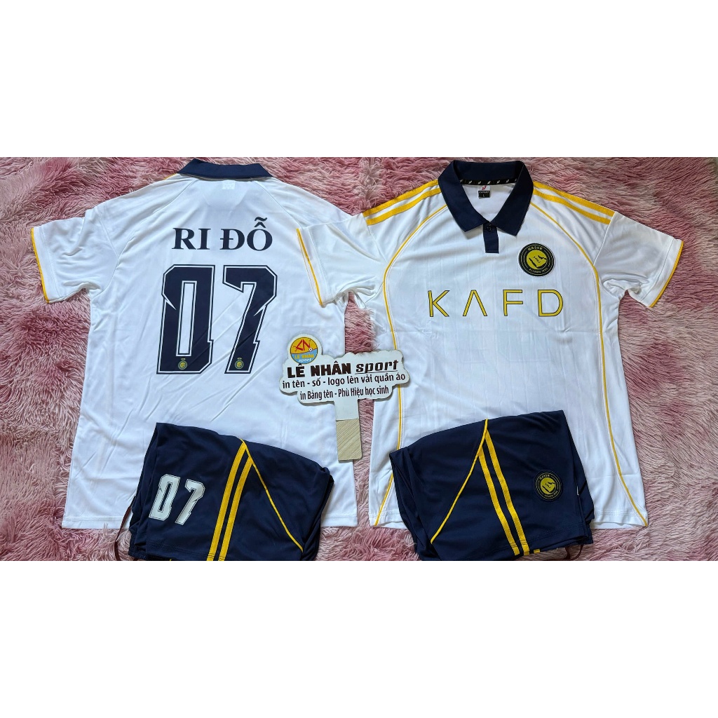 in tên số bộ áo bóng đá Al-nassr size người lớn và trẻ em nhiều mẫu màu 2