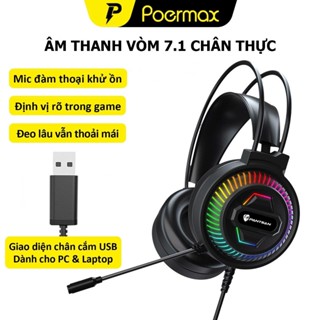 Tai nghe chụp tai gaming Poermax PSH-400 chân cắm USB 7.1  âm thanh vòm mic,có mic đàm thoại