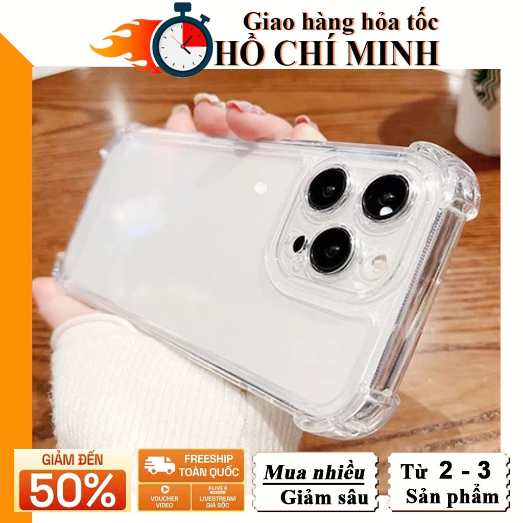 [Mua nhiều giảm] Ốp lưng trong suốt iphone 17 air 16 16e 15 14 13 promax 11 12 13 xsmax xr xs max pro chống sốc [Ốp CS]