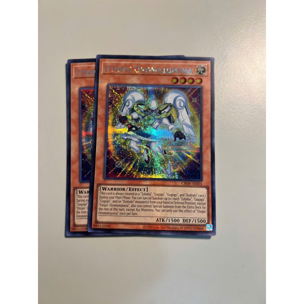 Thẻ bài yugioh chính hãng CR08-AES01 Utopic Onomatopoeia (SER)