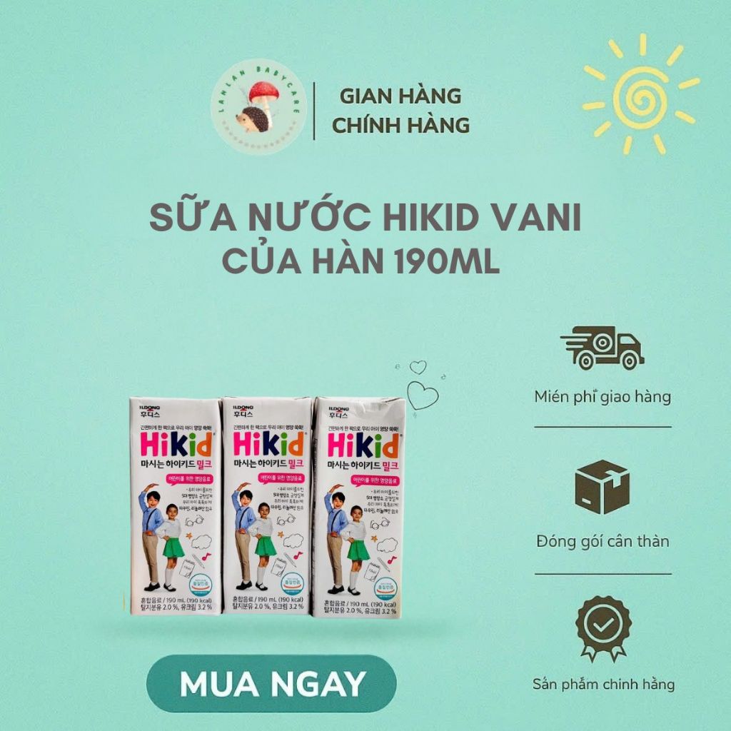 [ LLBC ] SỮA  TƯƠI  HIKID VANI PHA SẴN CỦA HÀN QUỐC 190ML