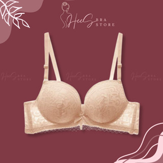  Áo lót nữ dày 6cm siêu nâng ngực tạo khe đệm tim thông hơi thoáng khí ren gấm cao cấp HeeS912 