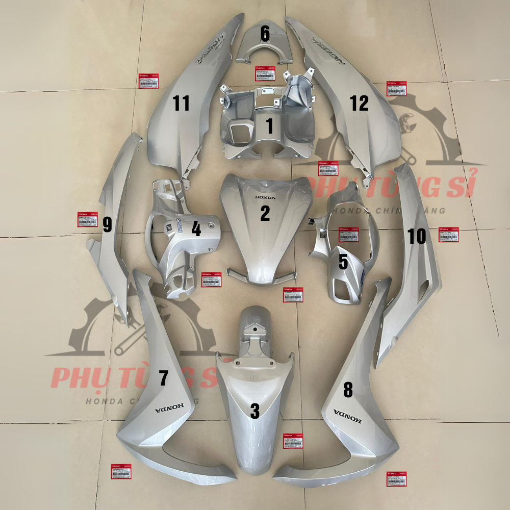Dàn Áo Vision Bạc Đời 2015-2020 Zin Hãng HONDA