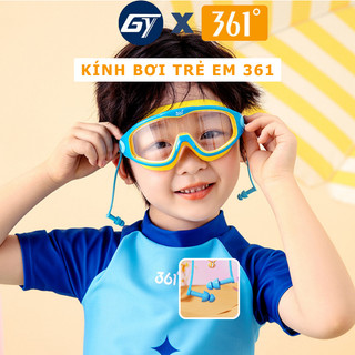 Kính Bơi 361 Chính Hãng Kèm Bịt Tai Chống Nước Viền Silicon Góc Rộng, Phù Hợp Với Bé Từ 3-12 Tuổi