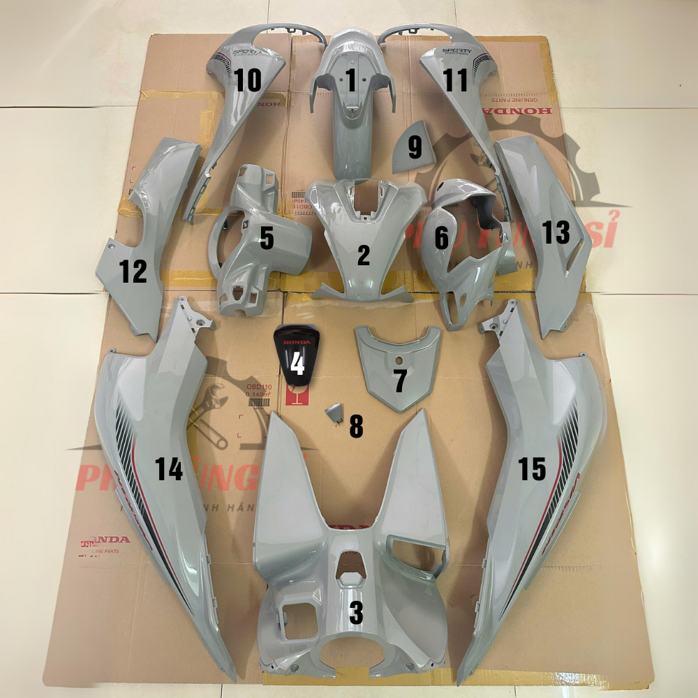 Dàn Áo Vision Xám Xi Măng Đời 2021-2024 Zin Hãng HONDA