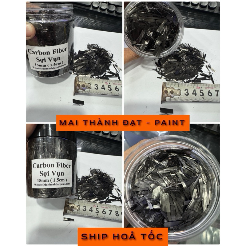 Vụn Carbon , Sợi Carbon Fiber Loại Cao Cấp ( Sơn Oto - Xe Máy - Trang Trí )Hủ 100gam