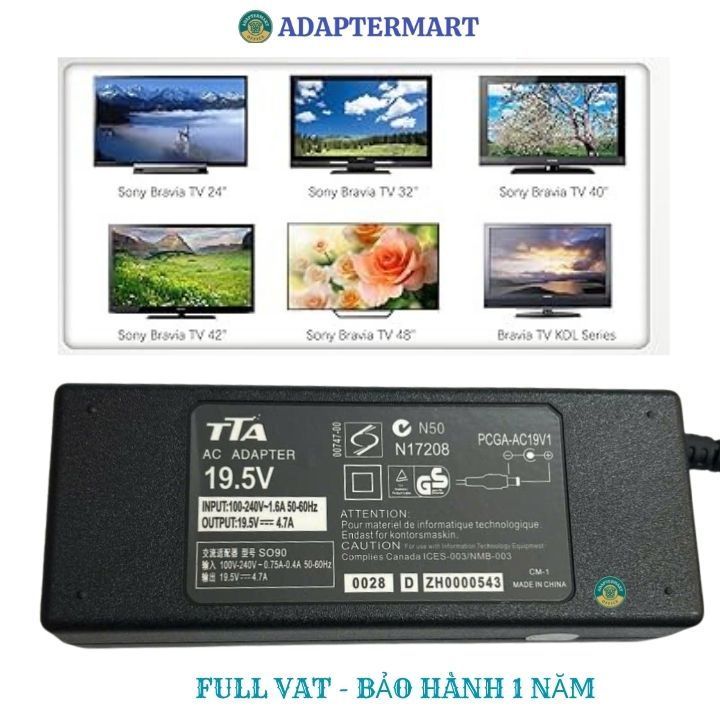 Dây nguồn 19.5V cho tivi Sony LED Bravia 32 inch KDL-32W600A KDL-32W600D KDL-32W603A