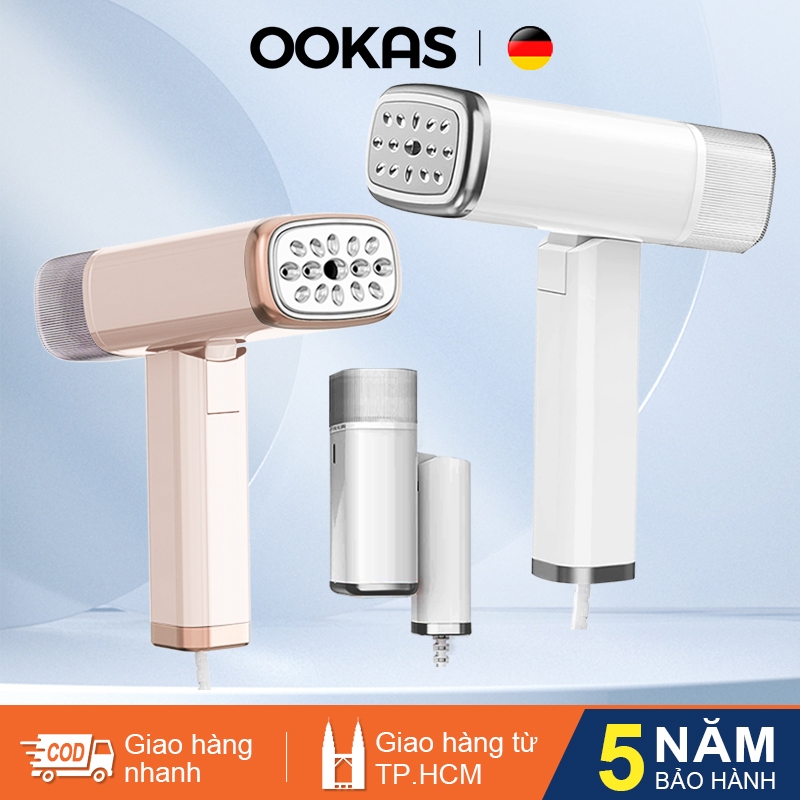 OOKAS Bàn ủi Hơi Nước Cầm Tay gấp gọn tiện lợi dung lượng Lớn Bàn là hơi nước…