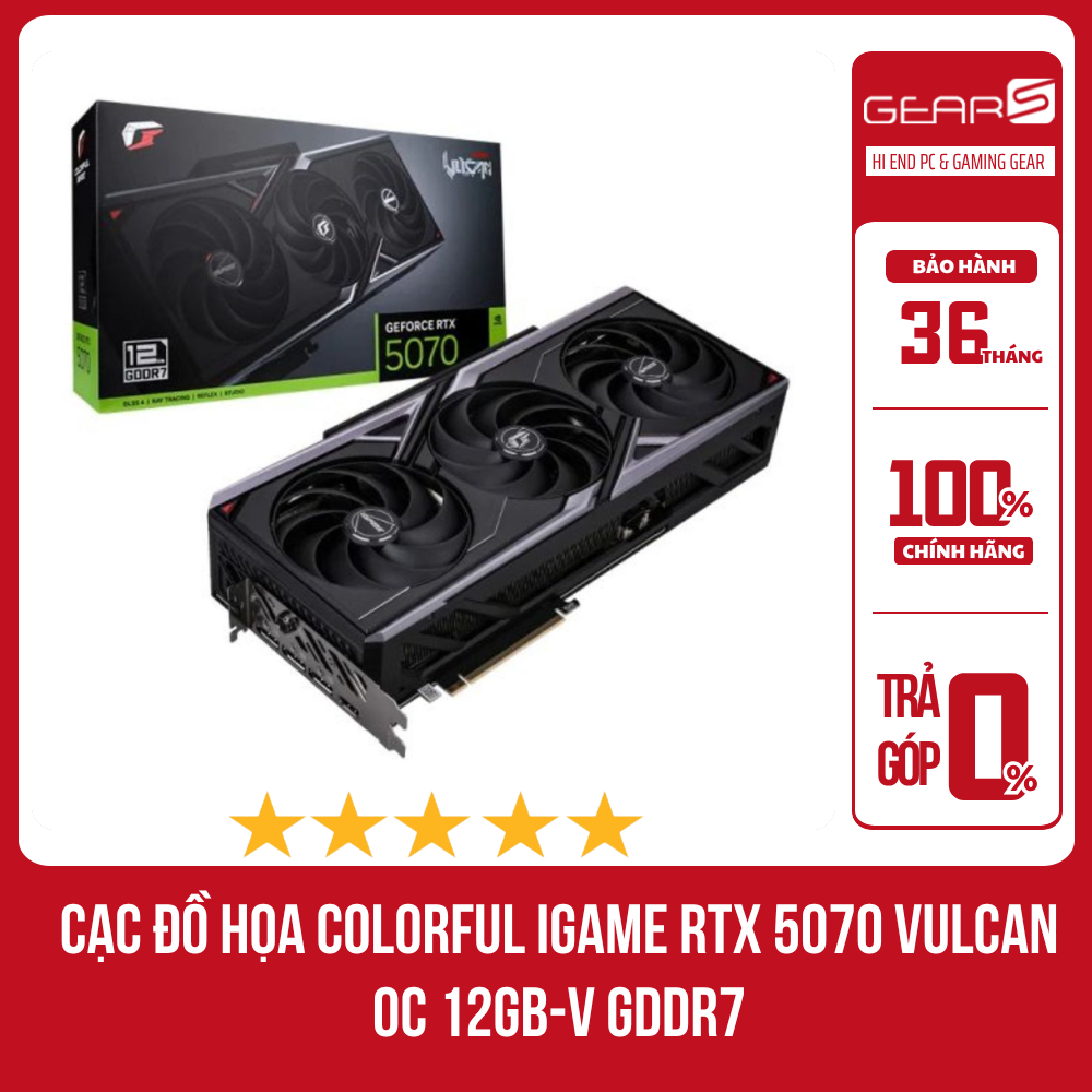 [FULL VAT] Card Đồ Họa Colorful iGame RTX 5070 Vulcan OC 12GB-V GDDR7- Bảo Hành 36 Tháng