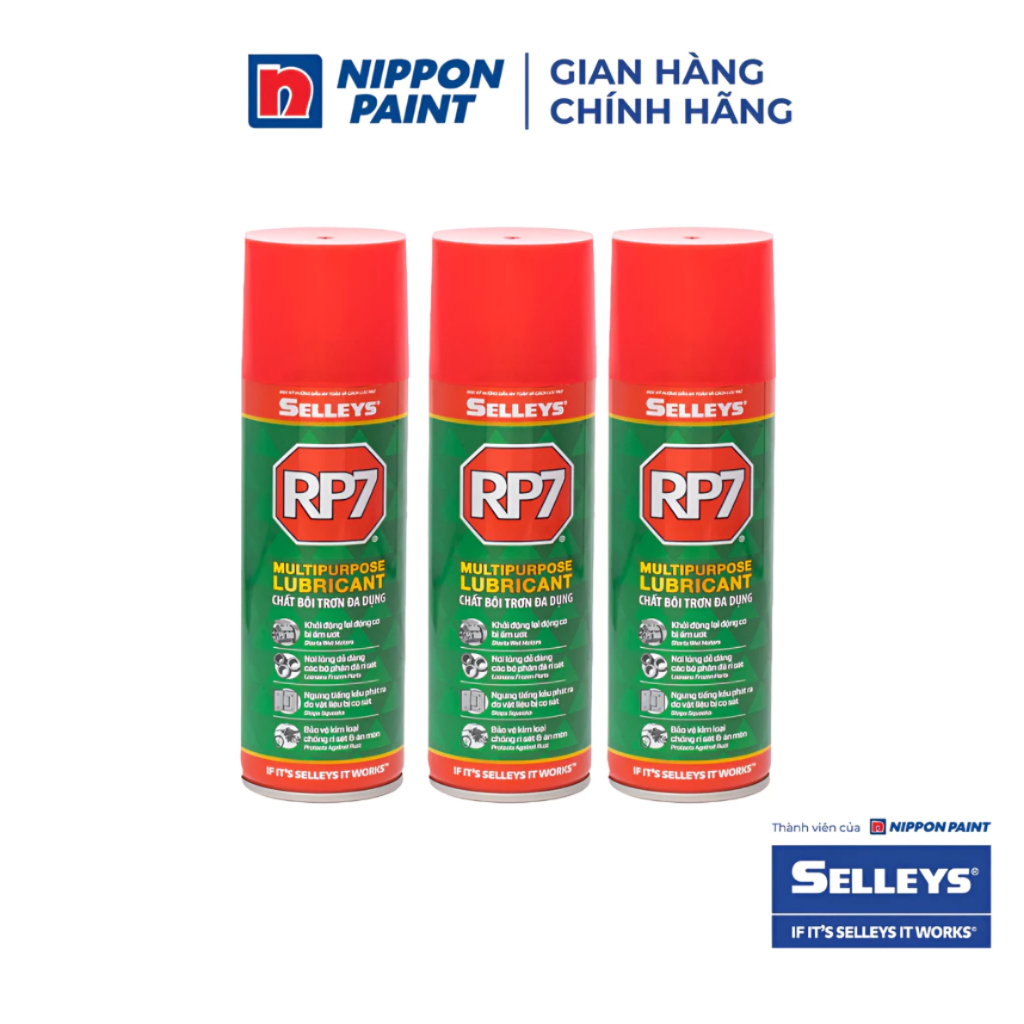 Combo 03 Chai Xịt Chống Rỉ Sét Và Bôi Trơn RP7- Hàng chính hãng SELLEYS - Trọng lượng 150g