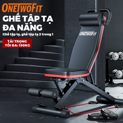 OneTwoFit Ghế tập thể dục có thể gập lại, ghế tạ đa năng, ghế tập gập bụng, ghế tập tạ 150kg