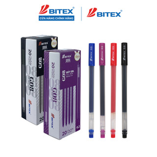  Hộp 20 bút gel Bitex G08 mực xanh  đỏ  đen  tím 0.5mm 